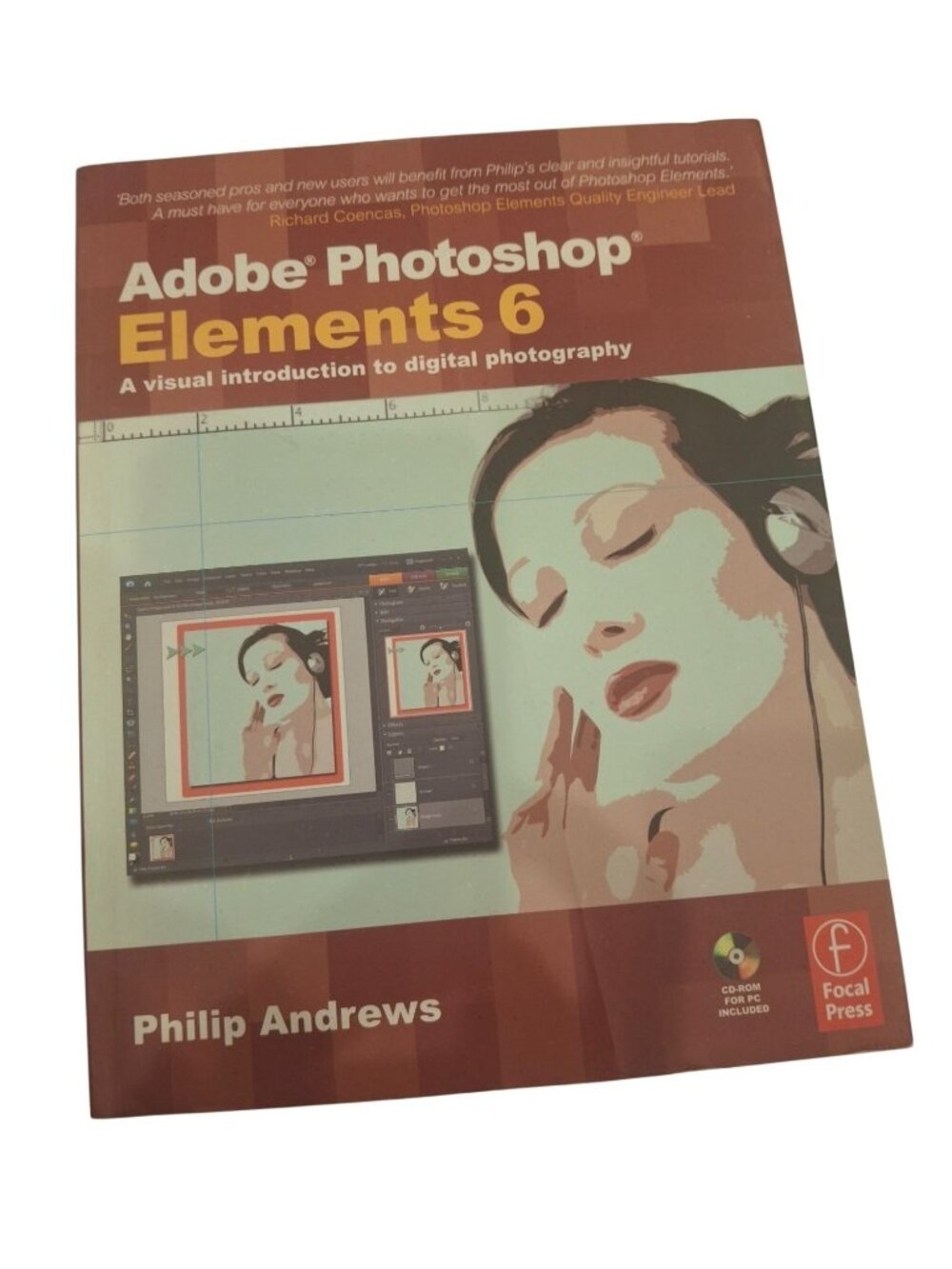 Adobe Photoshop Elements 6 Guide Book Philip Andrews 2008 w/CD